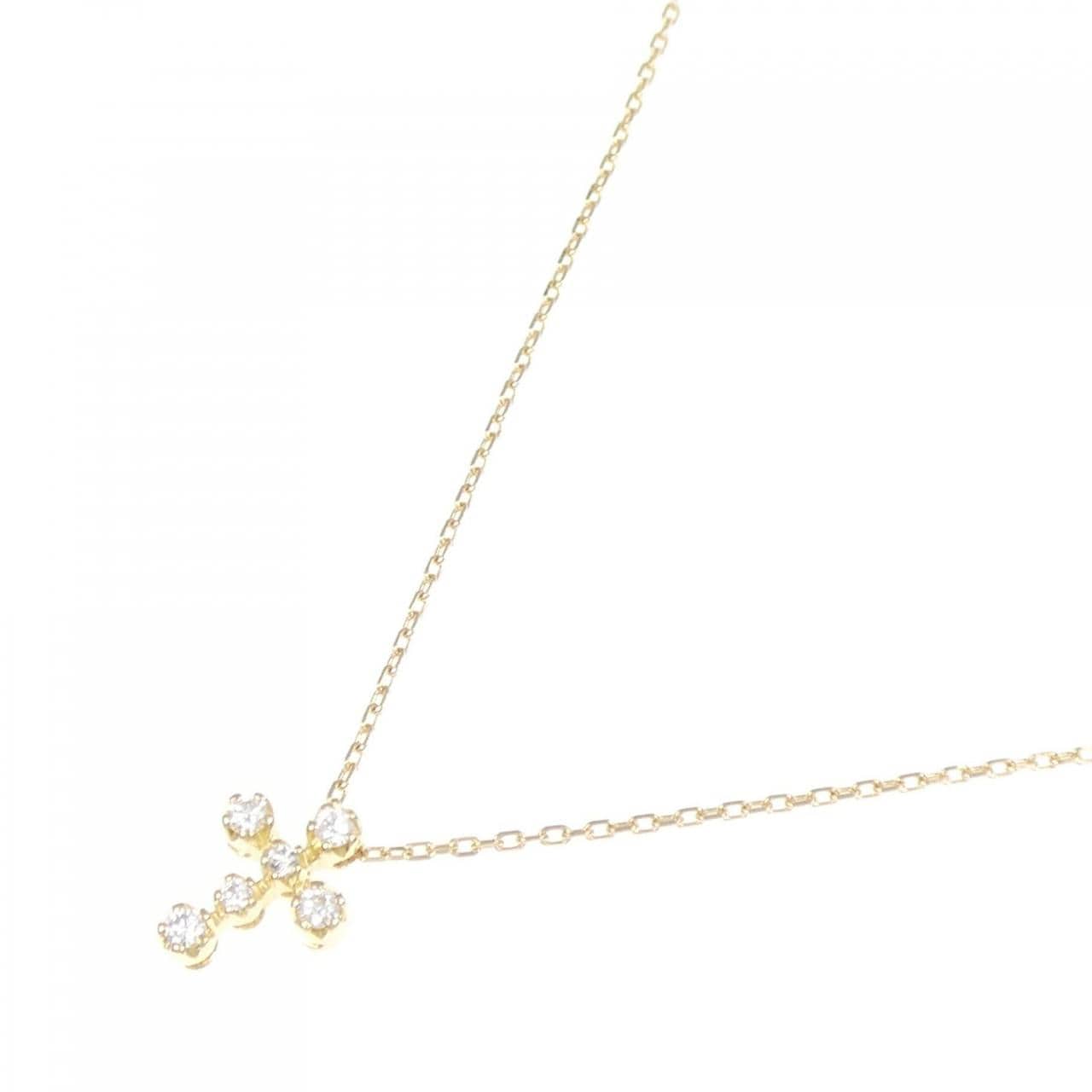 スタージュエリー クロス ダイヤモンド ネックレス 0.10CT