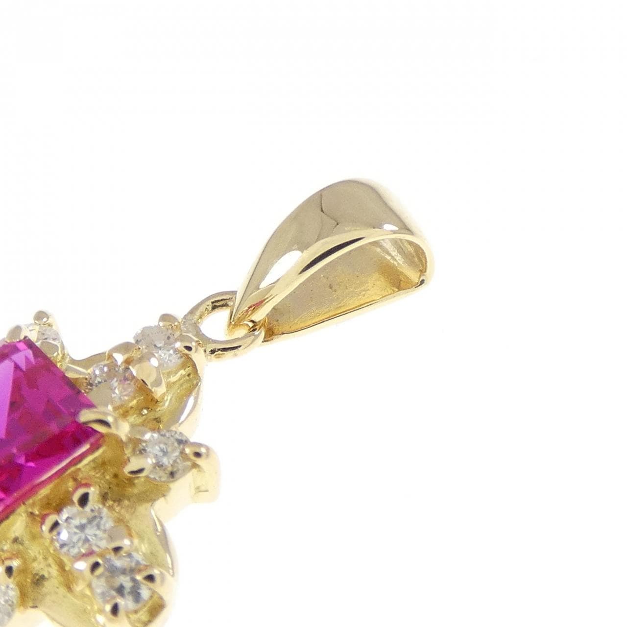 K18YG 合成ルビー ペンダント