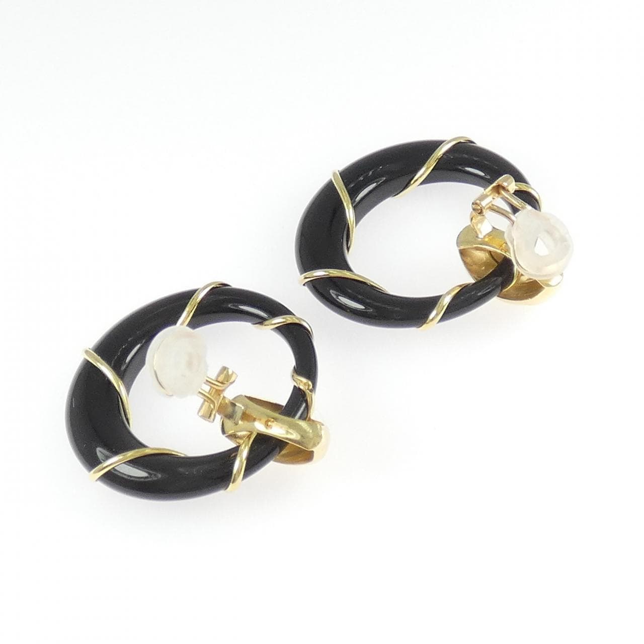 K18YG オニキス イヤリング