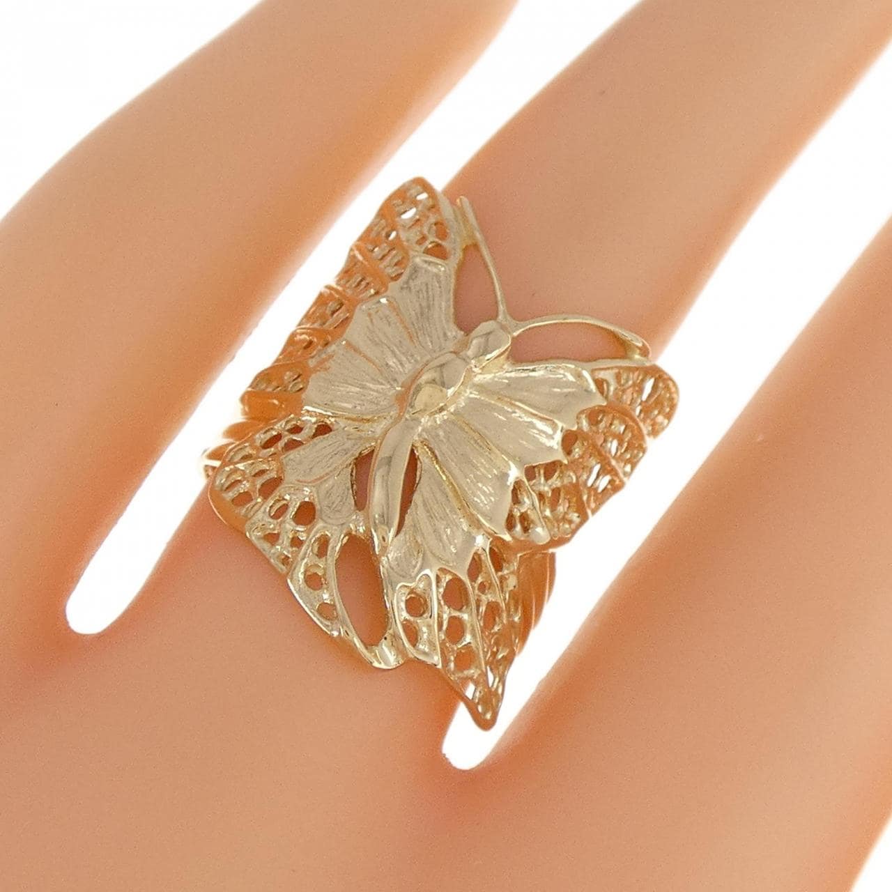 K18YG butterfly ring
