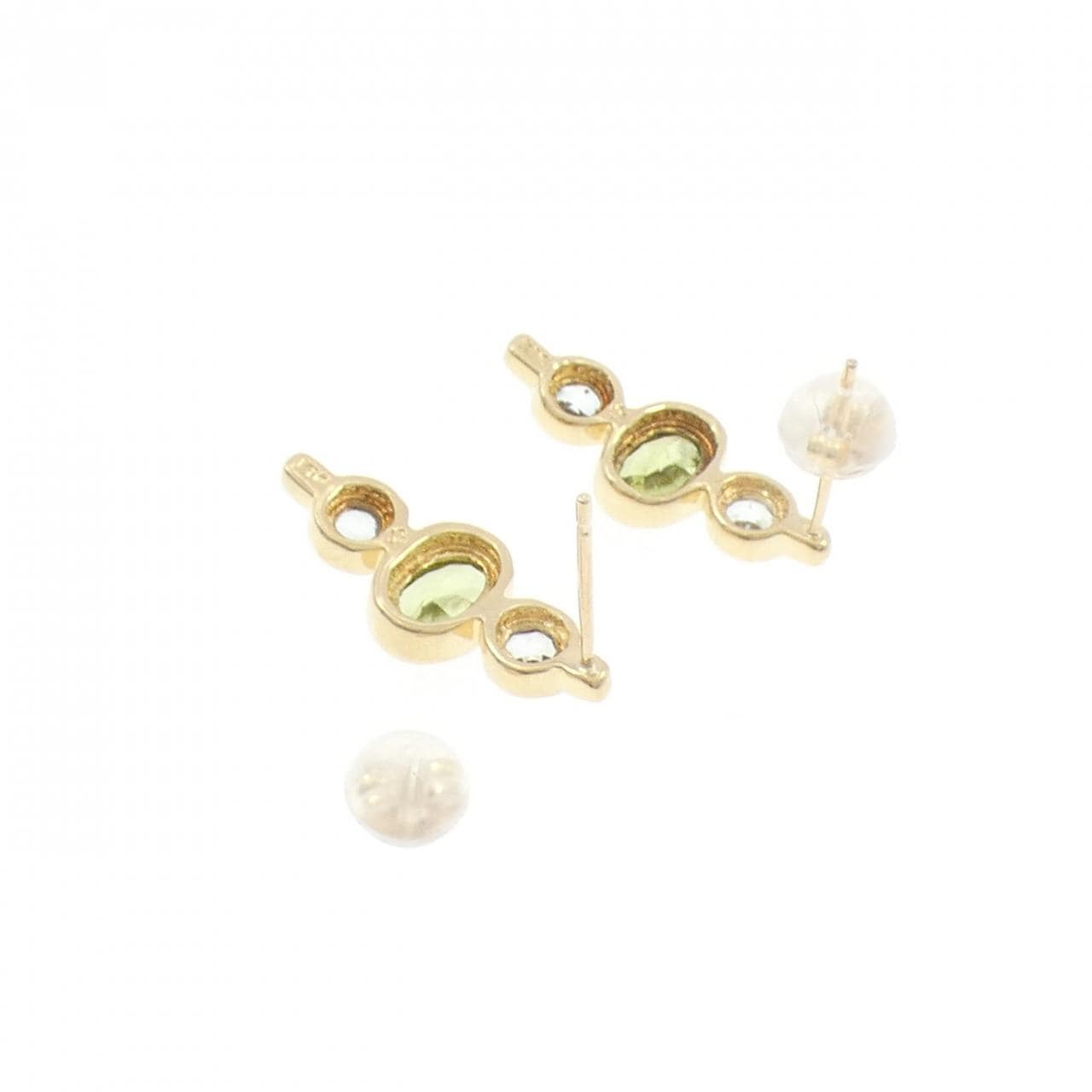 K18YG ペリドット ピアス