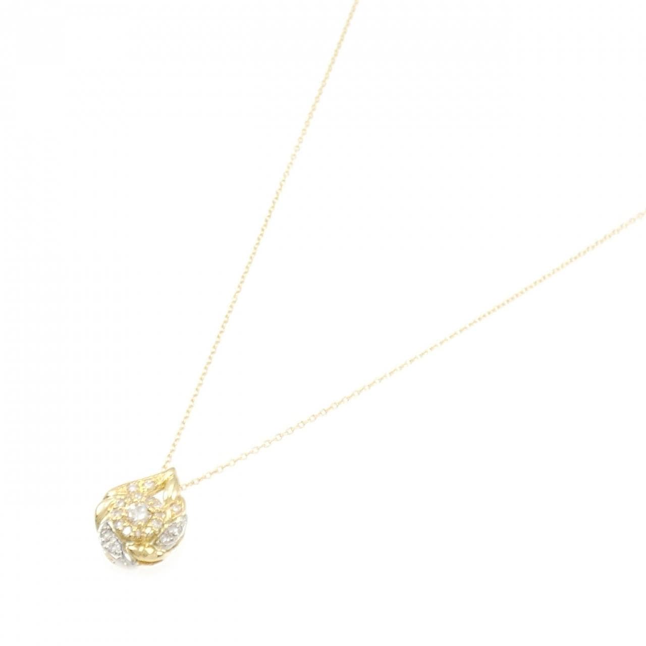 K18YG/PT ダイヤモンド ネックレス 0.30CT