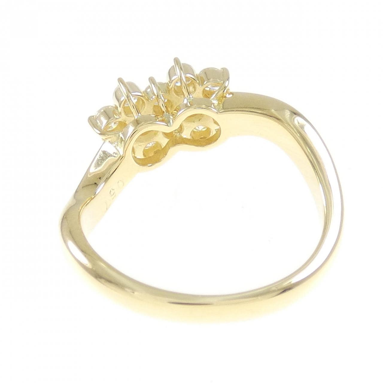 K18YG フラワー ダイヤモンド リング 0.57CT