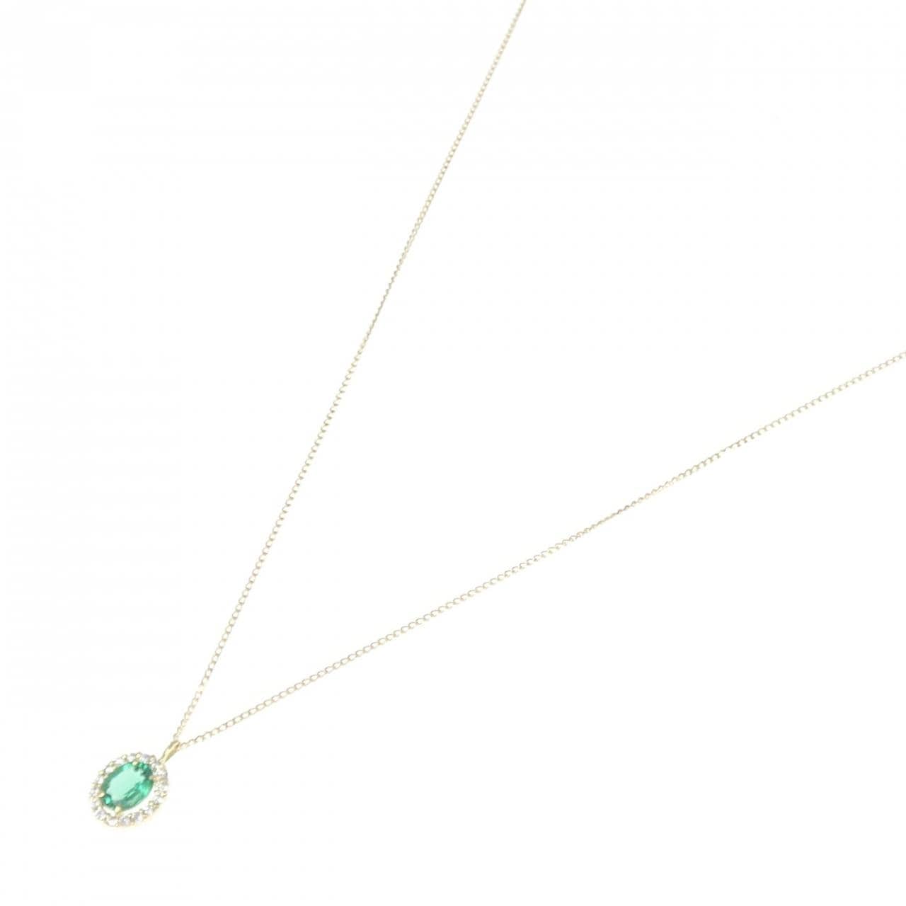 【新品】K18YG エメラルド ネックレス 0.30CT