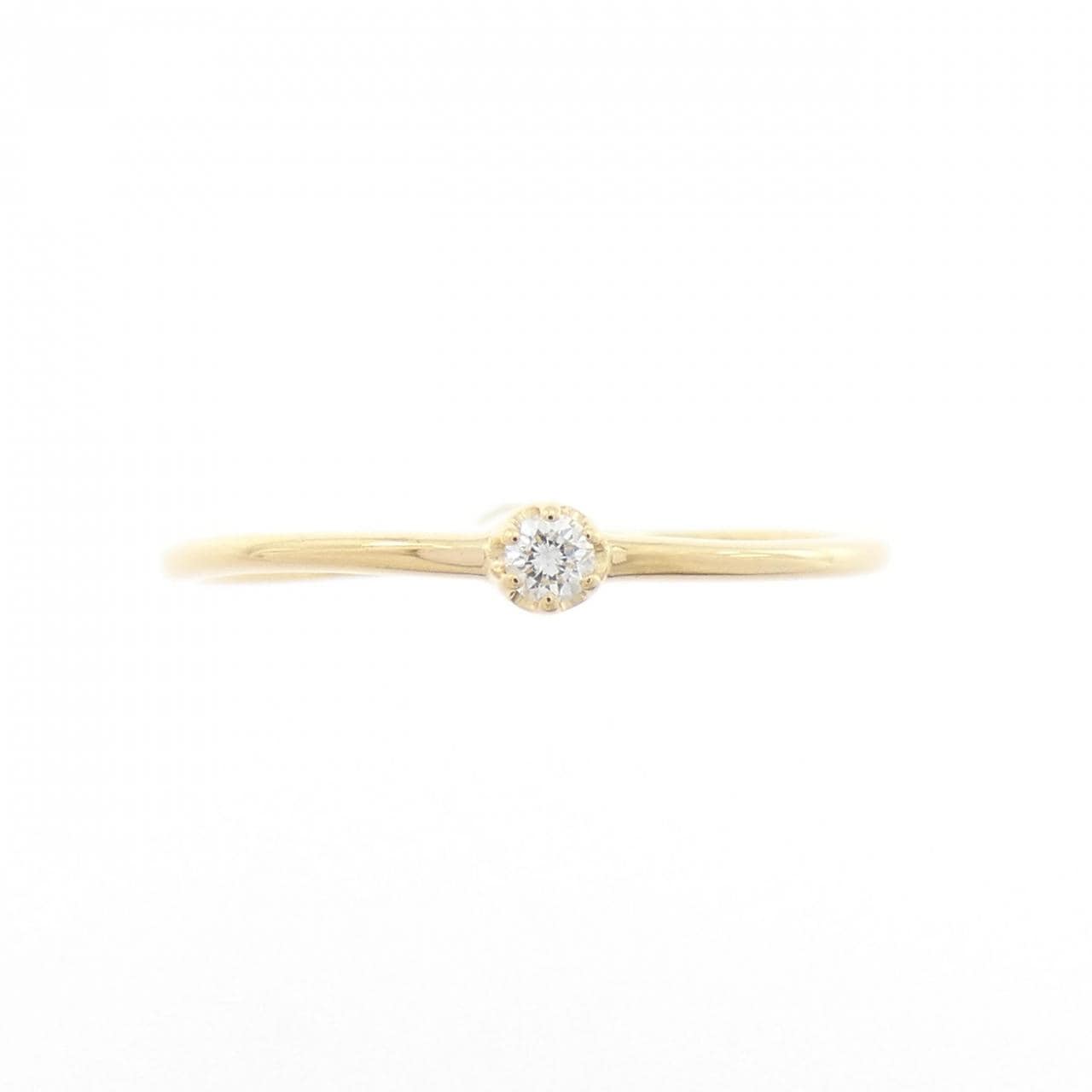 【リメイク】K18YG ソリティア ダイヤモンド リング 0.03CT