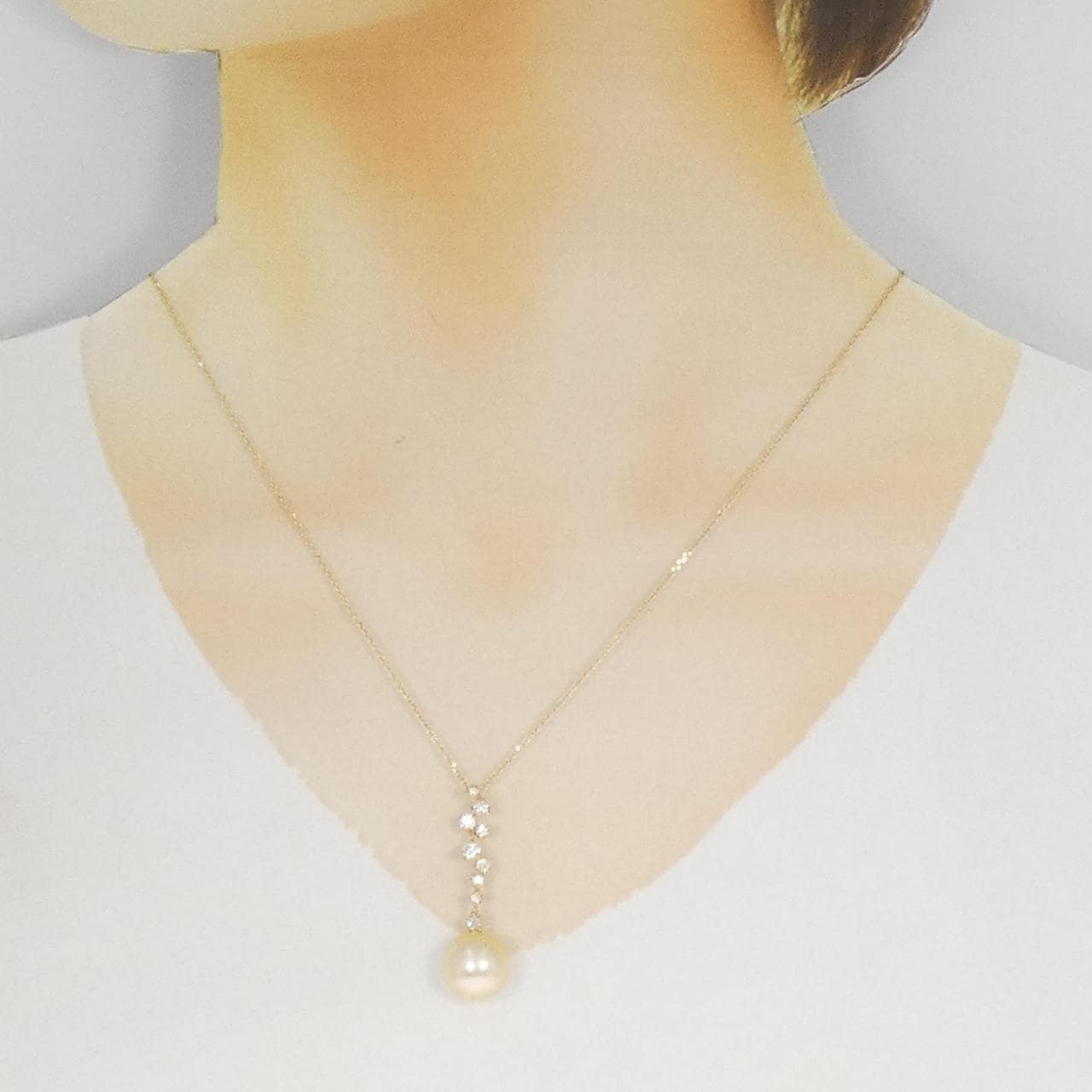 K18YG 白蝶パール ネックレス 11.5mm