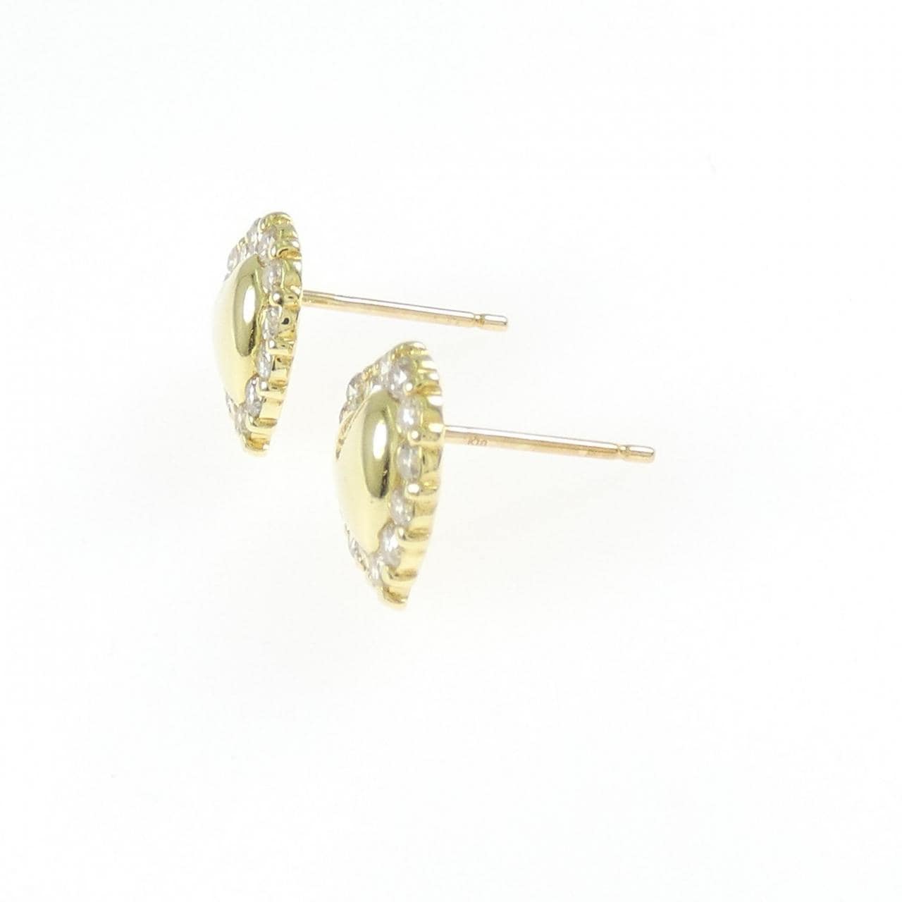 K18YG ハート ダイヤモンド ピアス 0.50CT