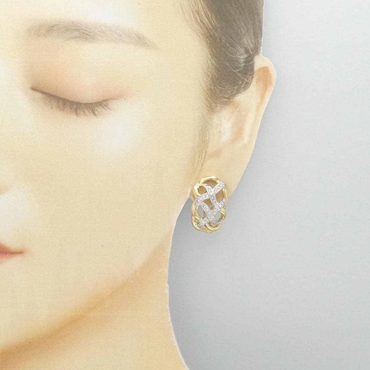 K18YG ダイヤ イヤリング gold diamond earring 0.07ct