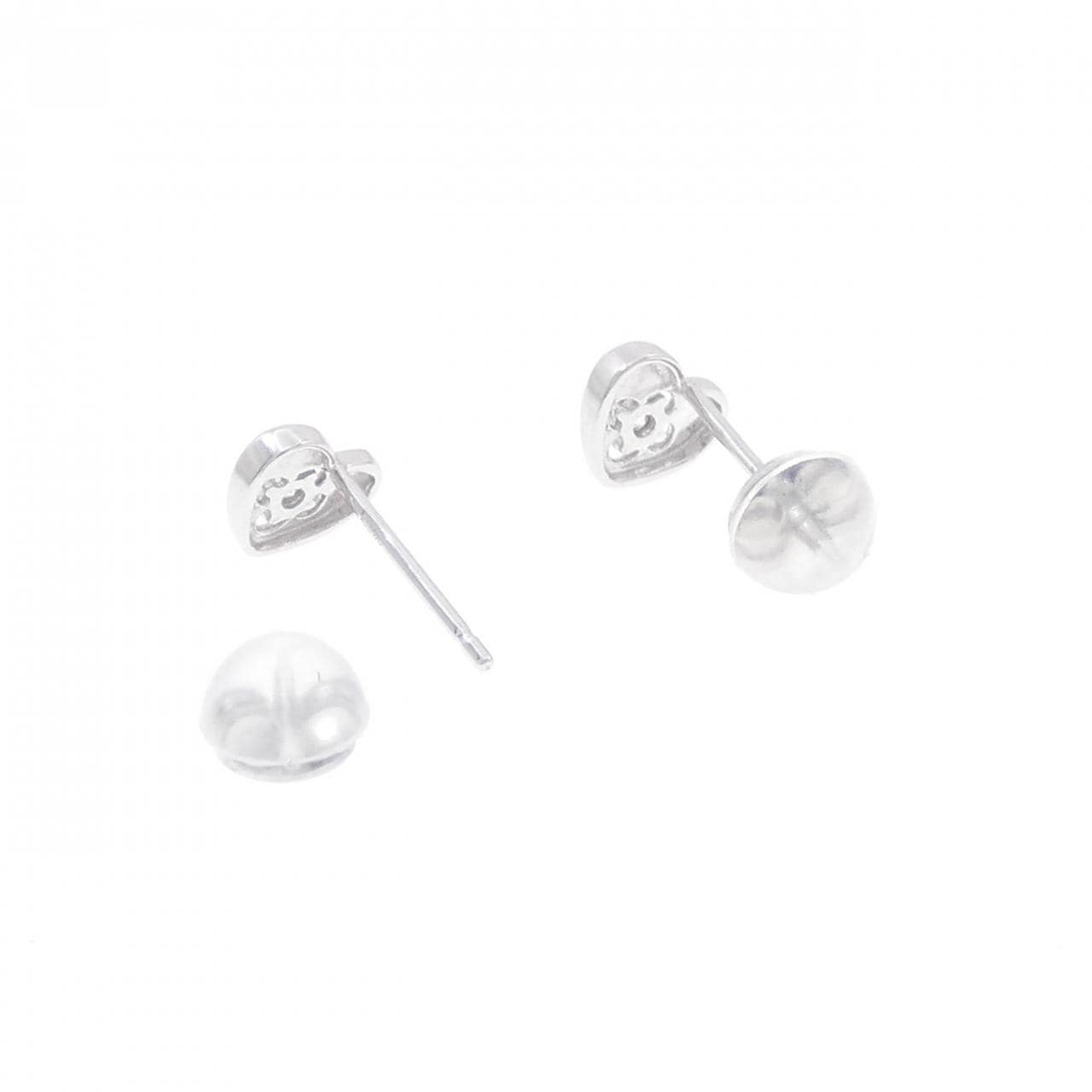 K18WG 心形钻石耳环 0.06CT