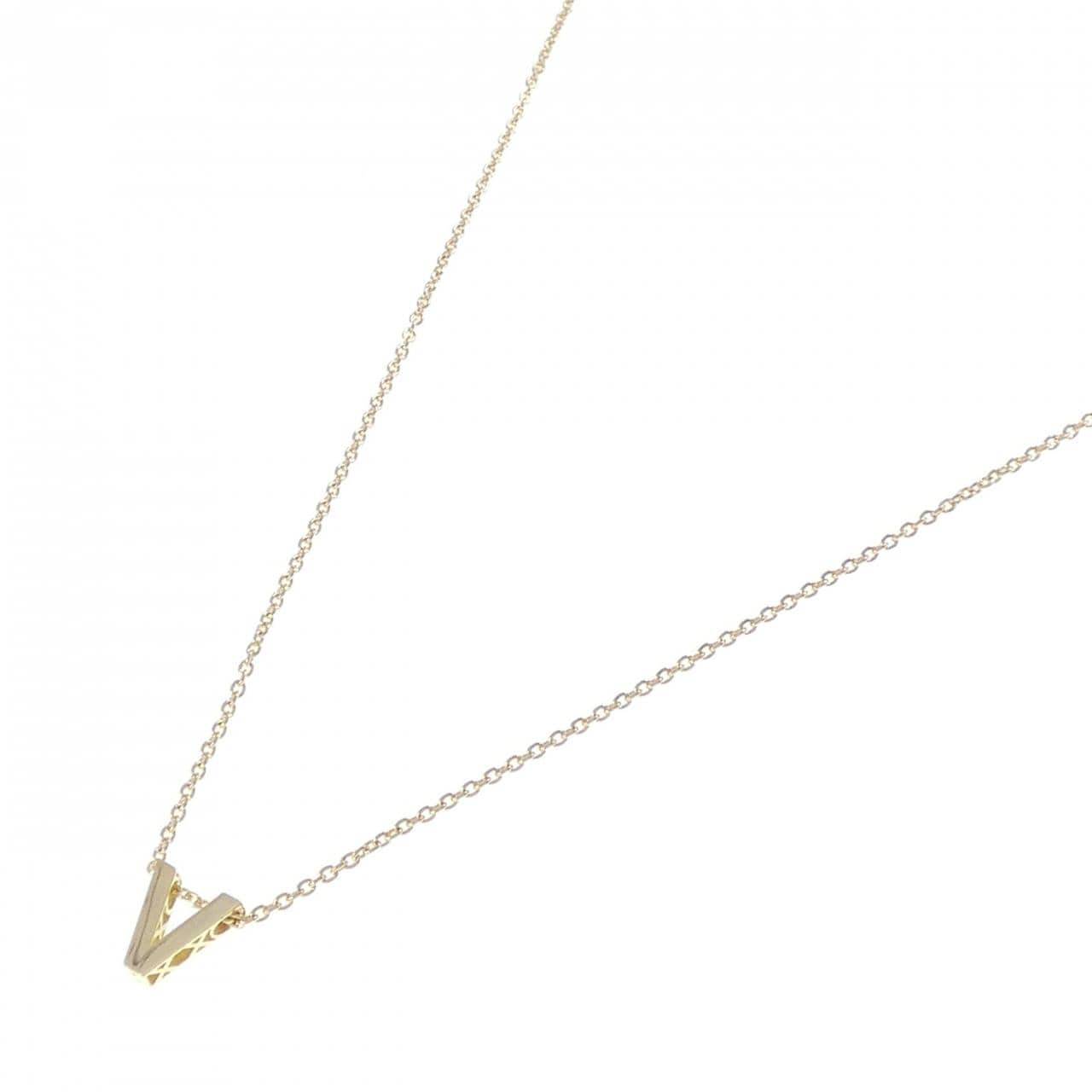 K18YG イニシャルV ネックレス