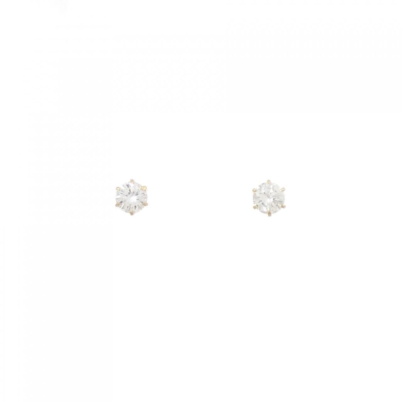 K18YG ソリティア ダイヤモンド ピアス 0.30CT