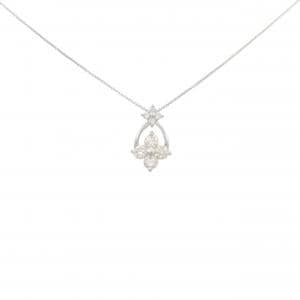 PT900/PT850 フラワー ダイヤモンド ネックレス 0.50CT