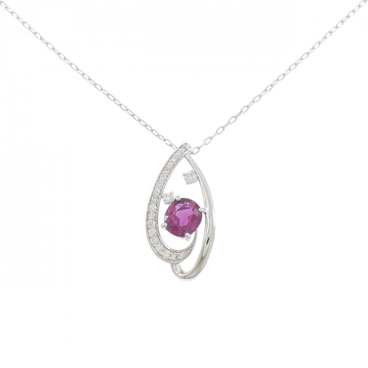 [BRAND NEW] PT900/PT850 Ruby Necklace 0.75CT