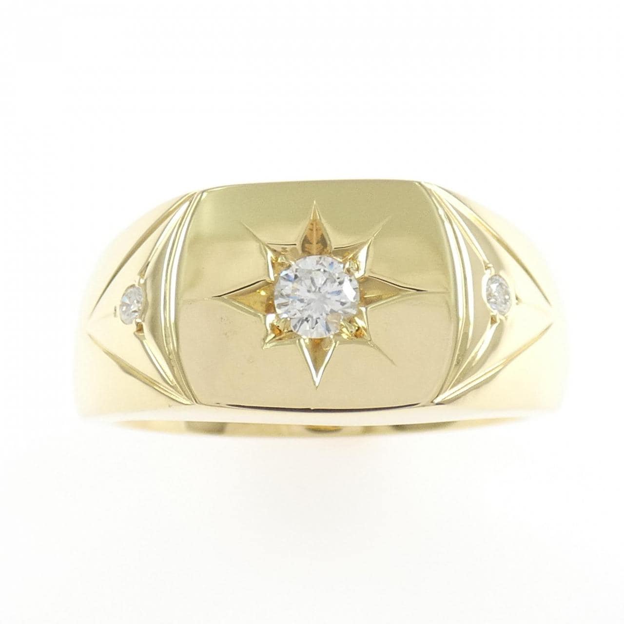 K18YG 印台 ダイヤモンド リング 0.25CT
