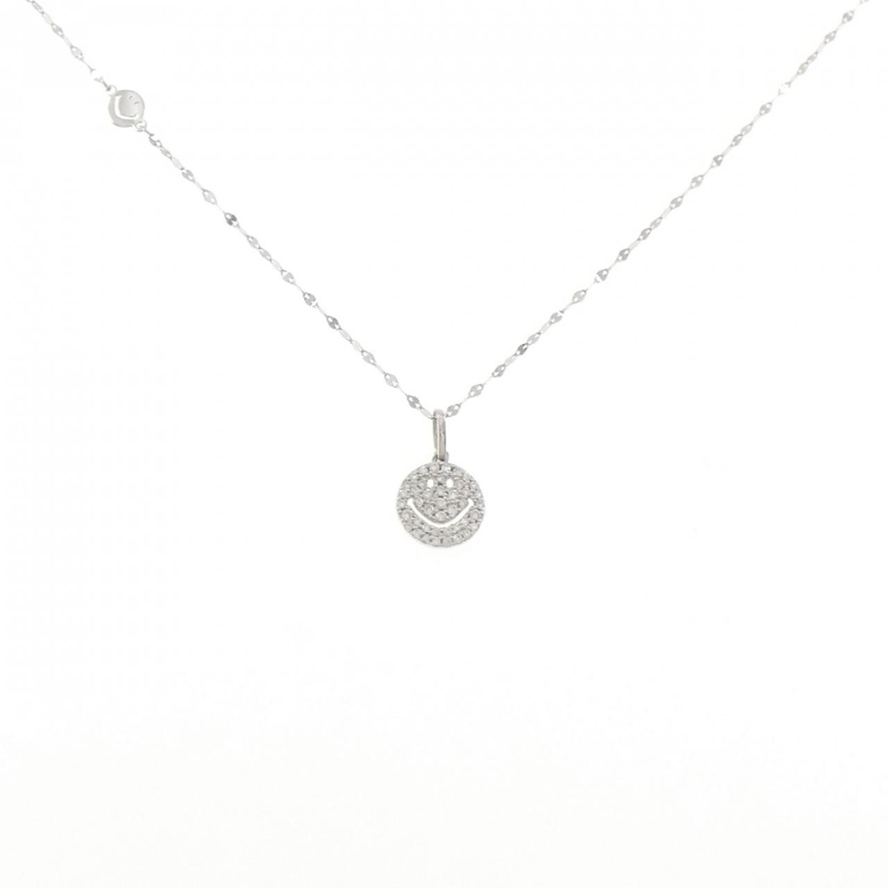 PT950 スマイル ダイヤモンド ネックレス 0.15CT