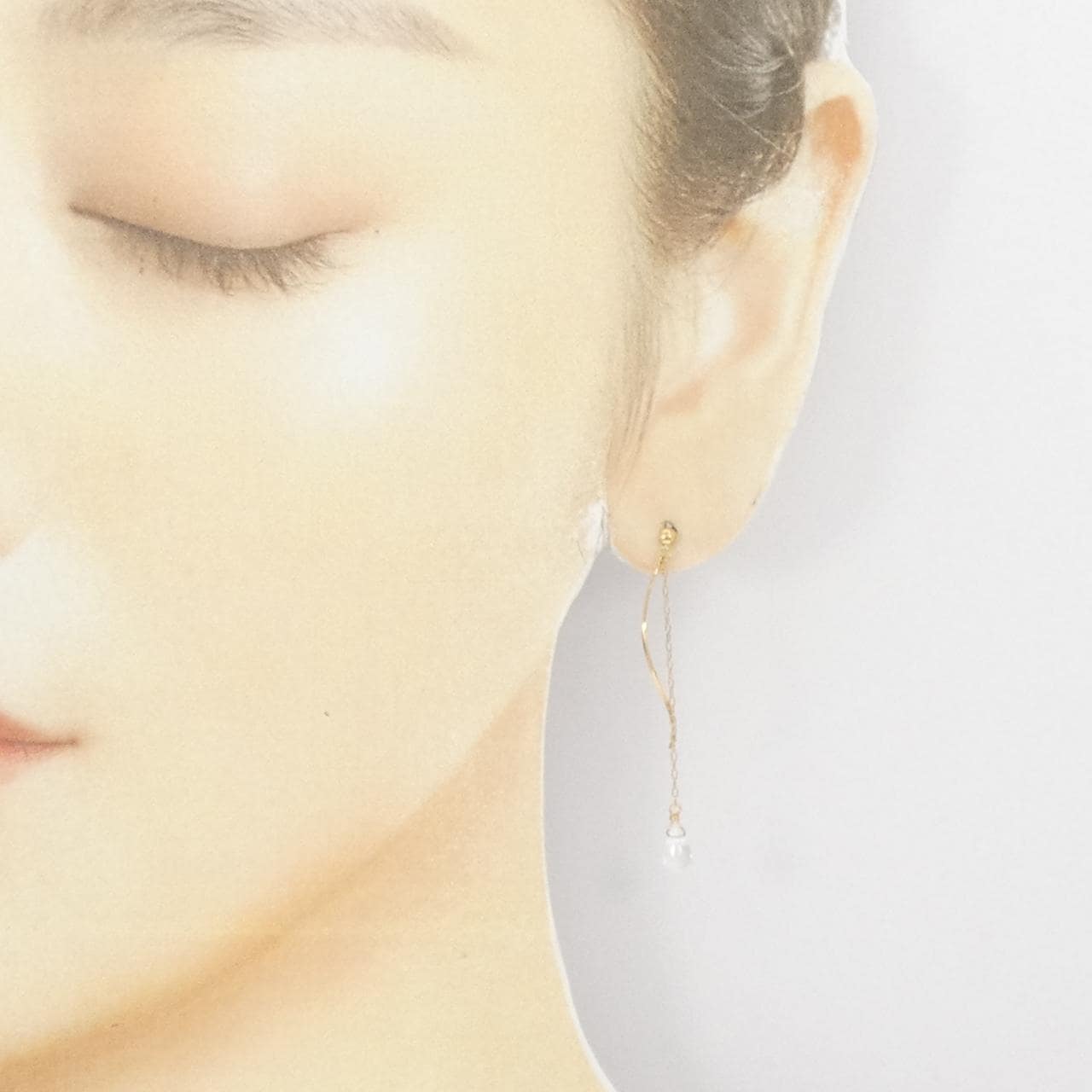 K18YG Quartz earrings