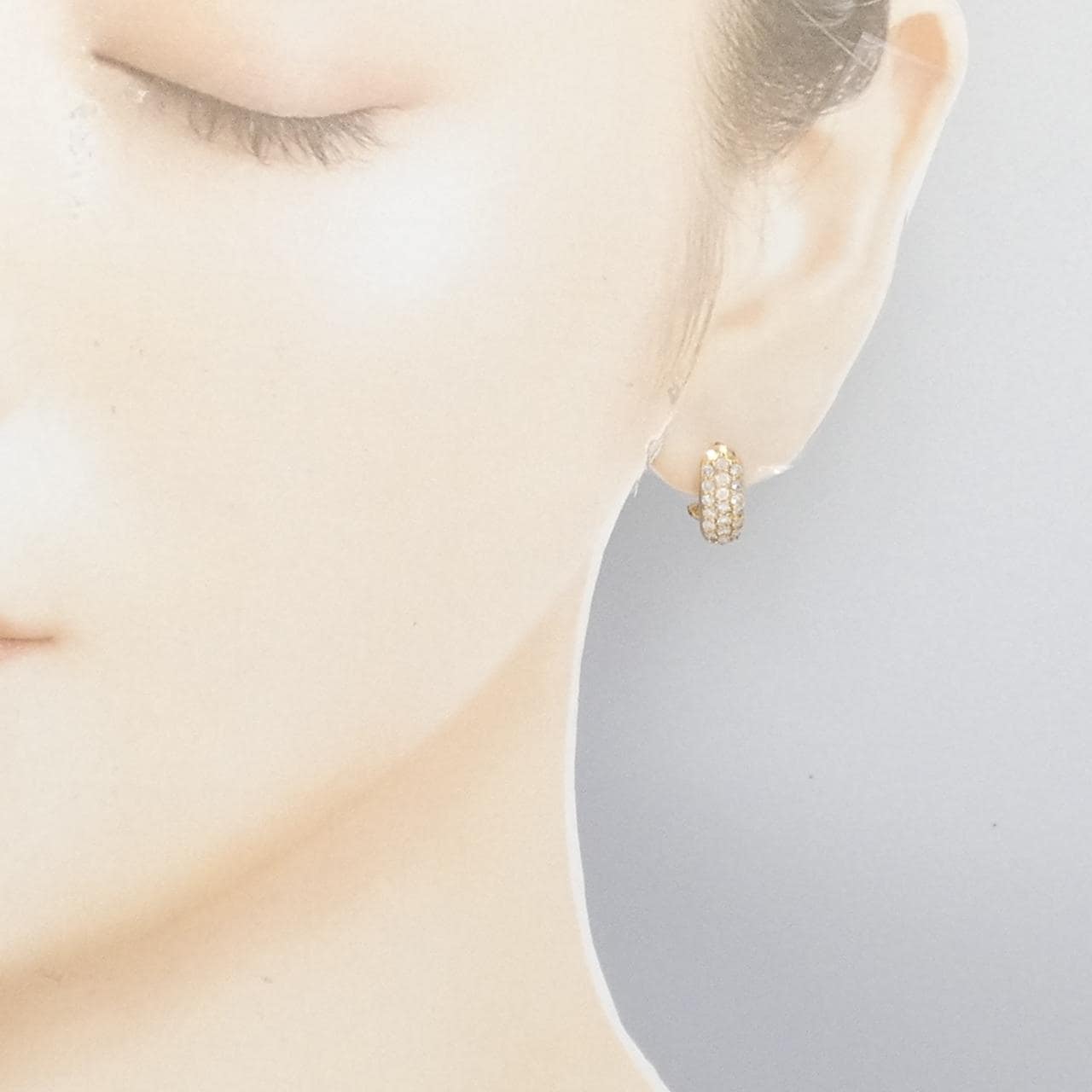 K18PG/K18YG 密鑲鑽石耳環/耳夹0.76CT