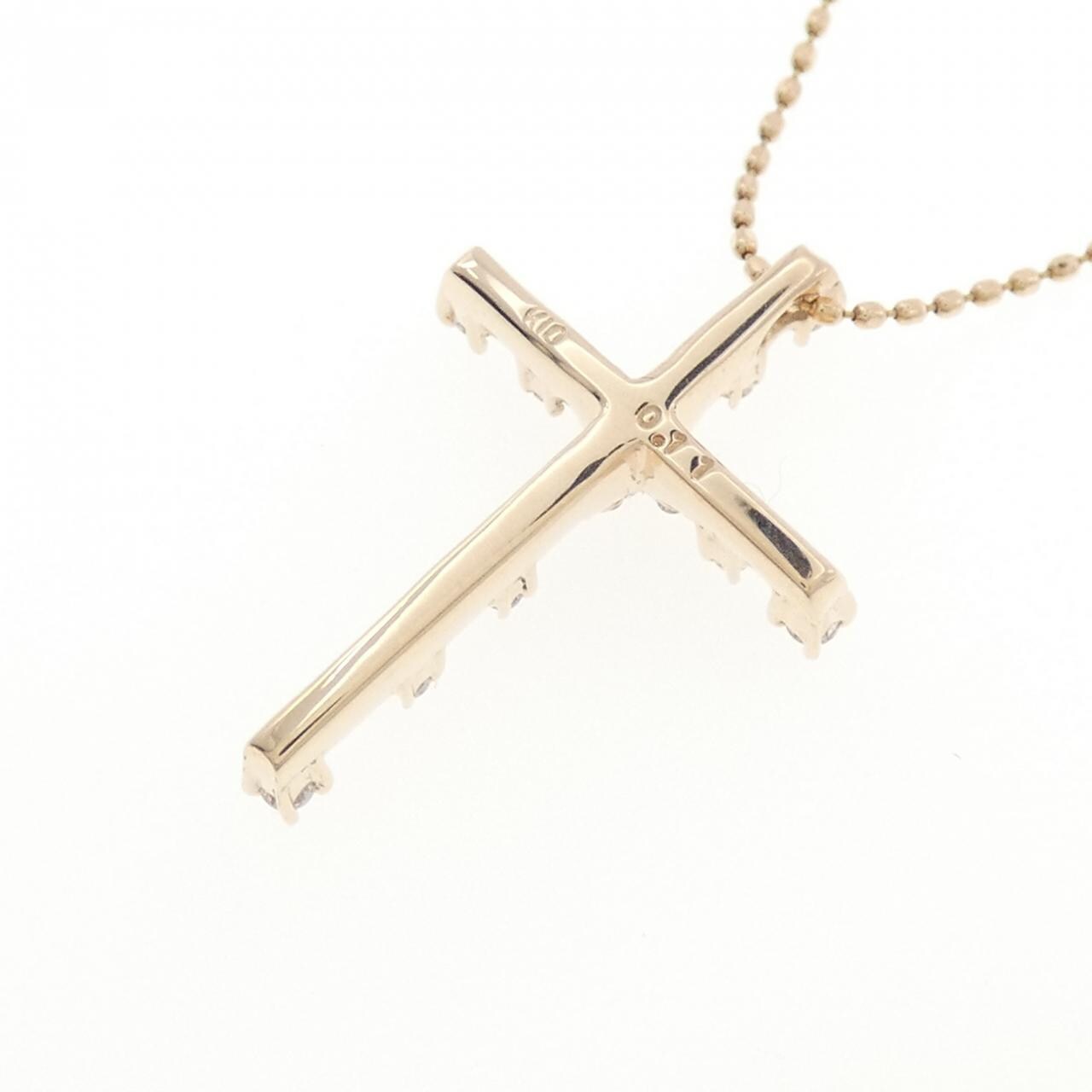 K10PG Cross Diamond Necklace 0.11CT