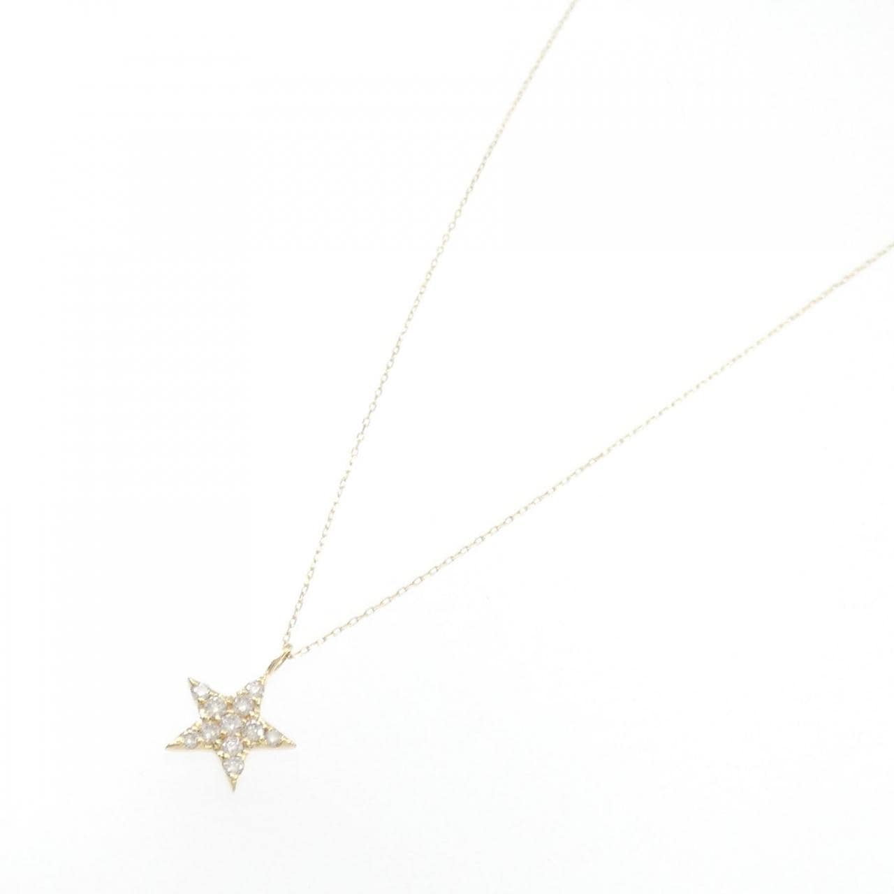 [BRAND NEW] K18YG Star Diamond Necklace 0.20CT