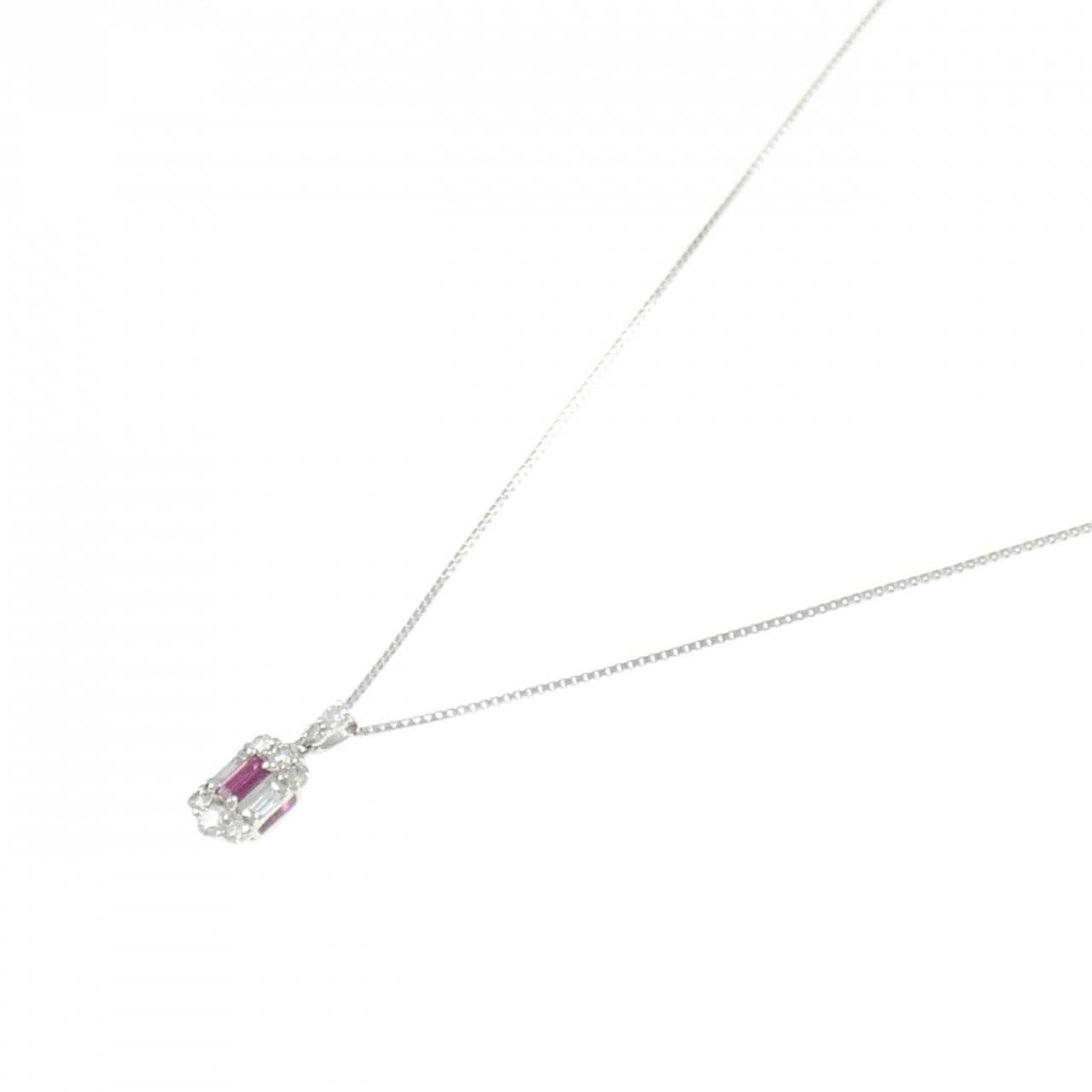 【新品】PT ルビー ネックレス 0.07CT