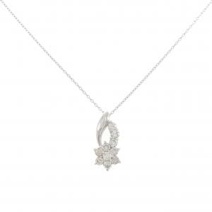 PT900/PT850 フラワー ダイヤモンド ネックレス 0.50CT
