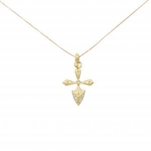 K18YG クロス ダイヤモンド ネックレス 0.05CT
