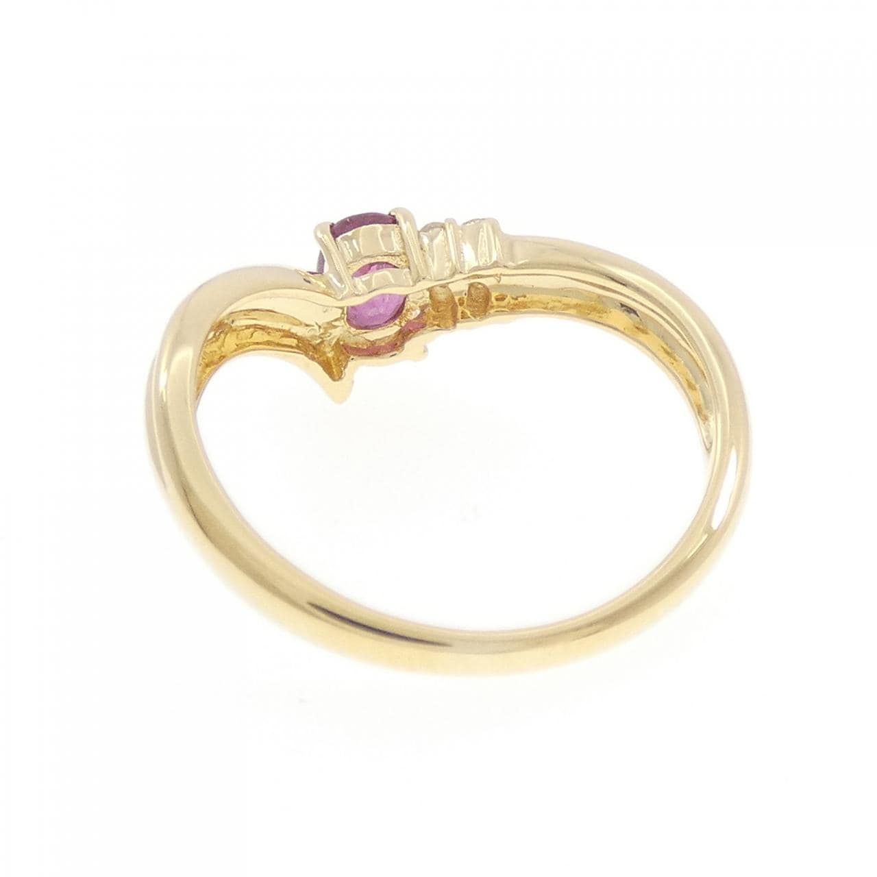 K18YG ルビー リング 0.40CT