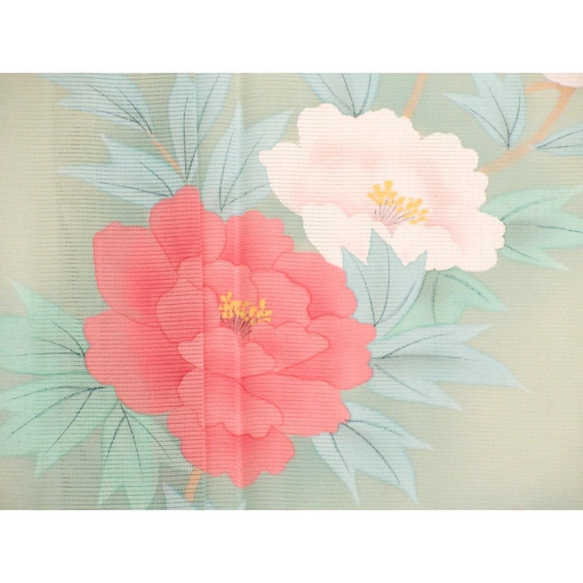 【未使用品】単衣　駒絽訪問着　友禅加工