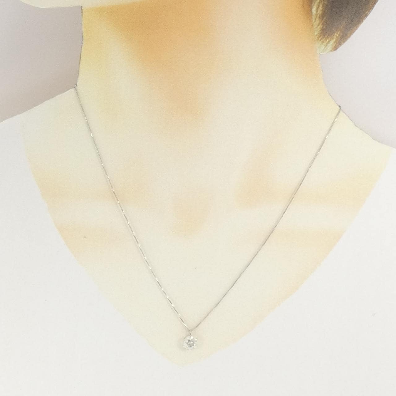 PT900/PT850 ソリティア ダイヤモンド ネックレス 1.03CT