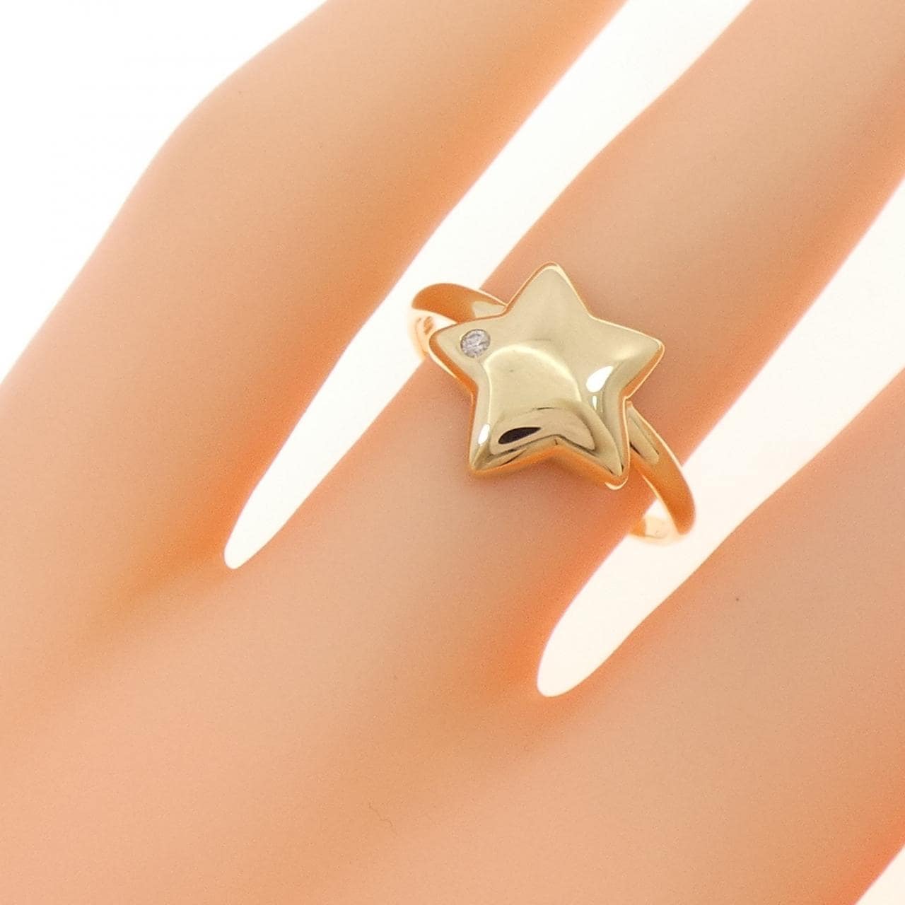 K18YG スター ダイヤモンド リング 0.02CT