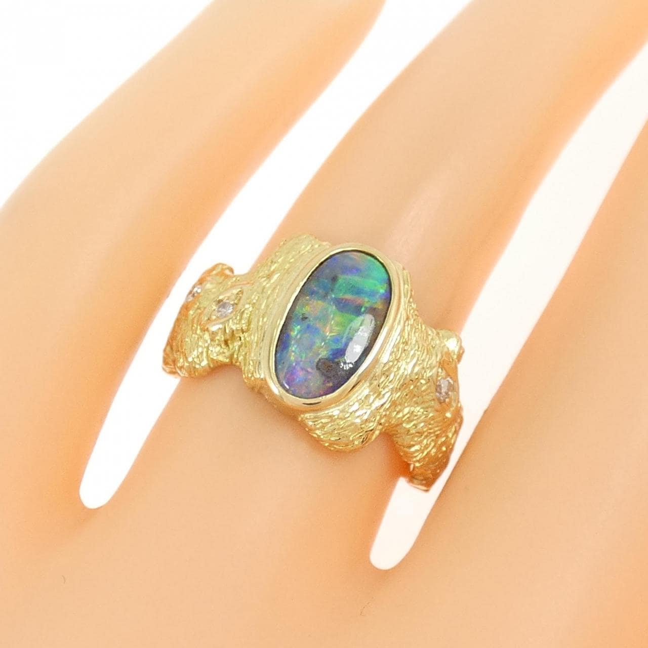 K18YG ボルダーオパール リング