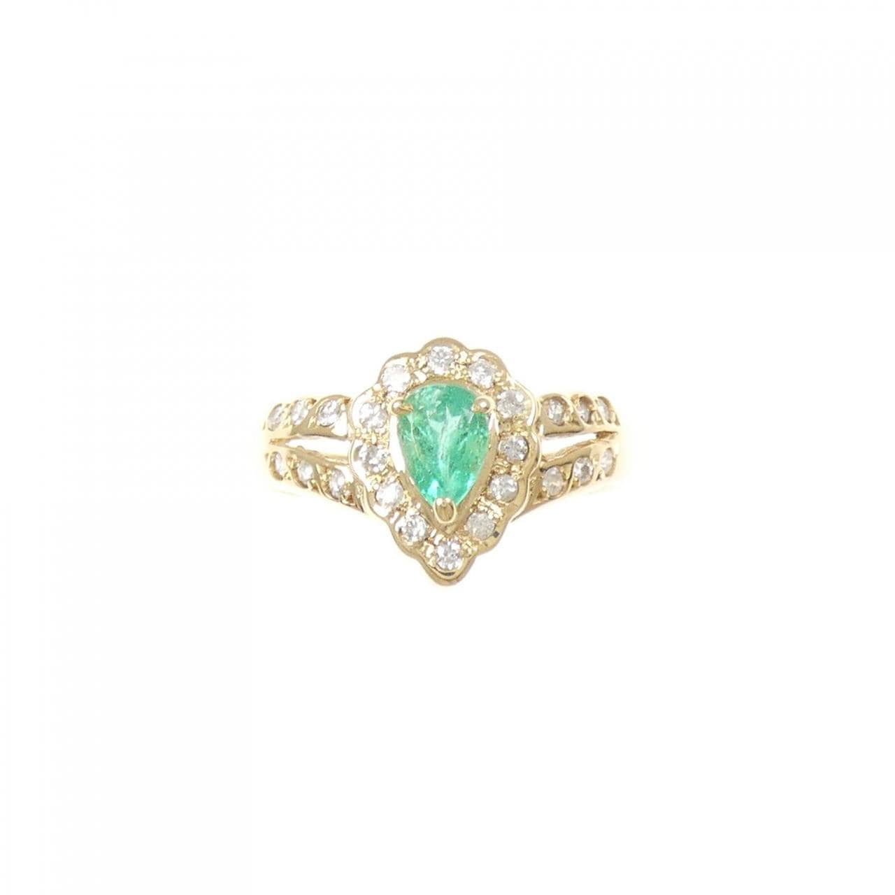 K18YG エメラルド リング 0.35CT