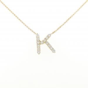 K18YG イニシャルK ダイヤモンド ネックレス 1.16CT