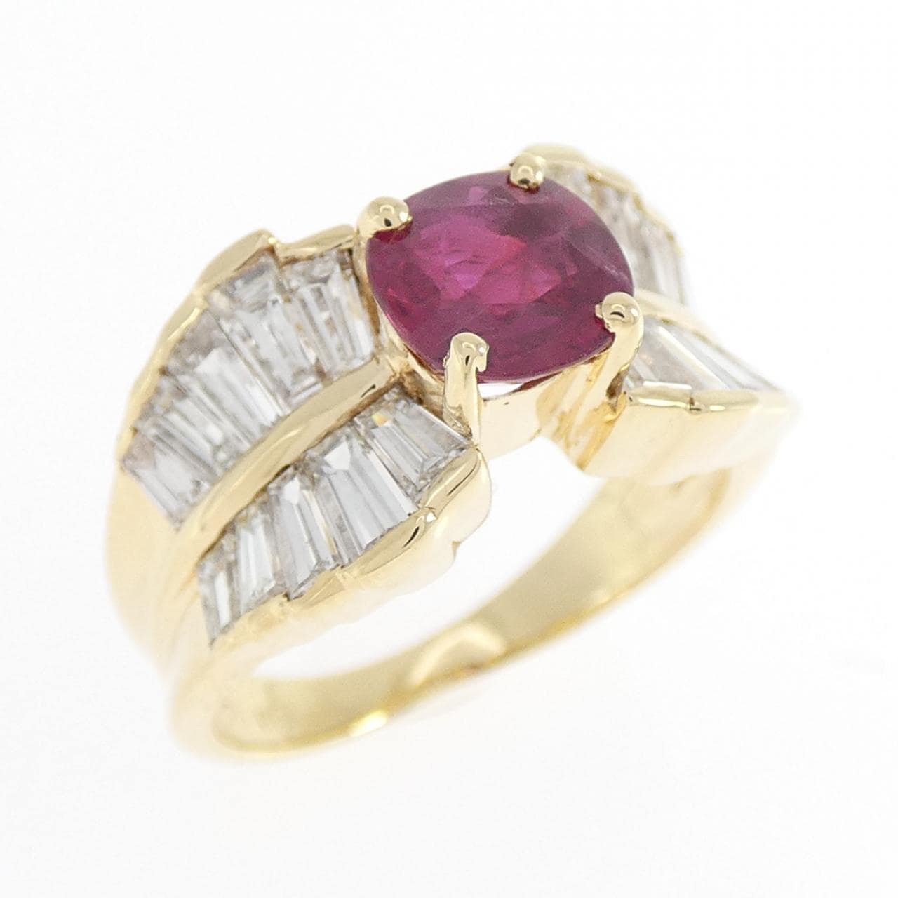K18YG/K18WG ルビー リング 1.11CT