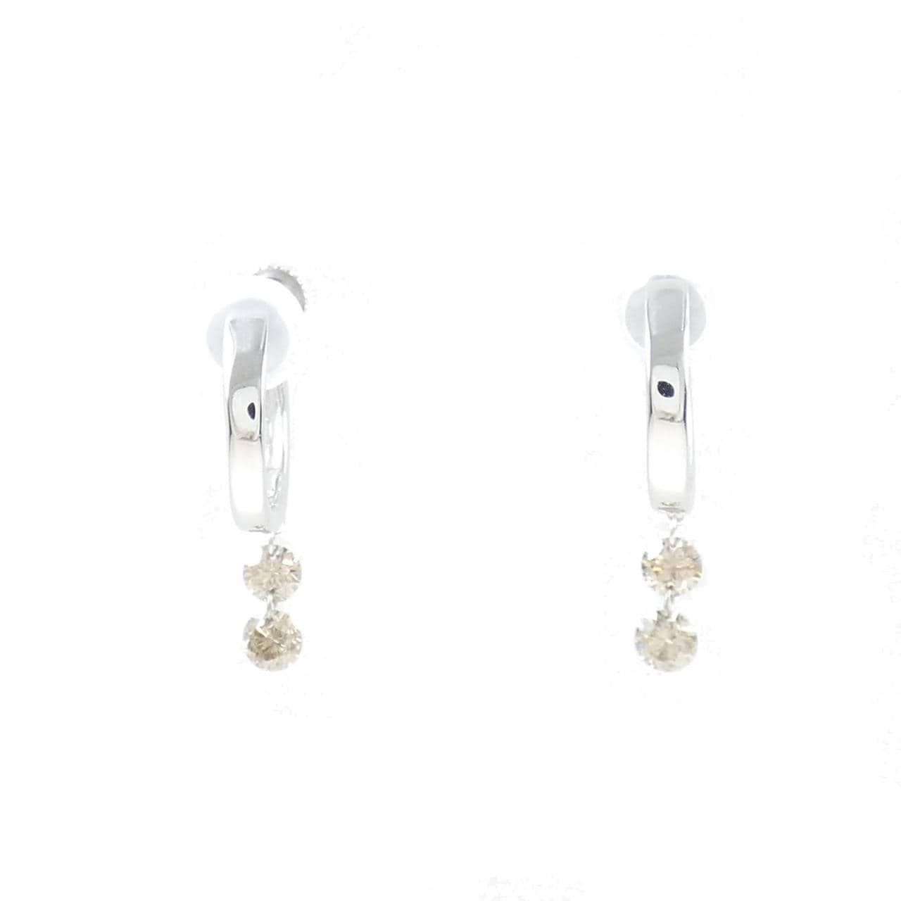 K18WG钻石耳夹0.40CT