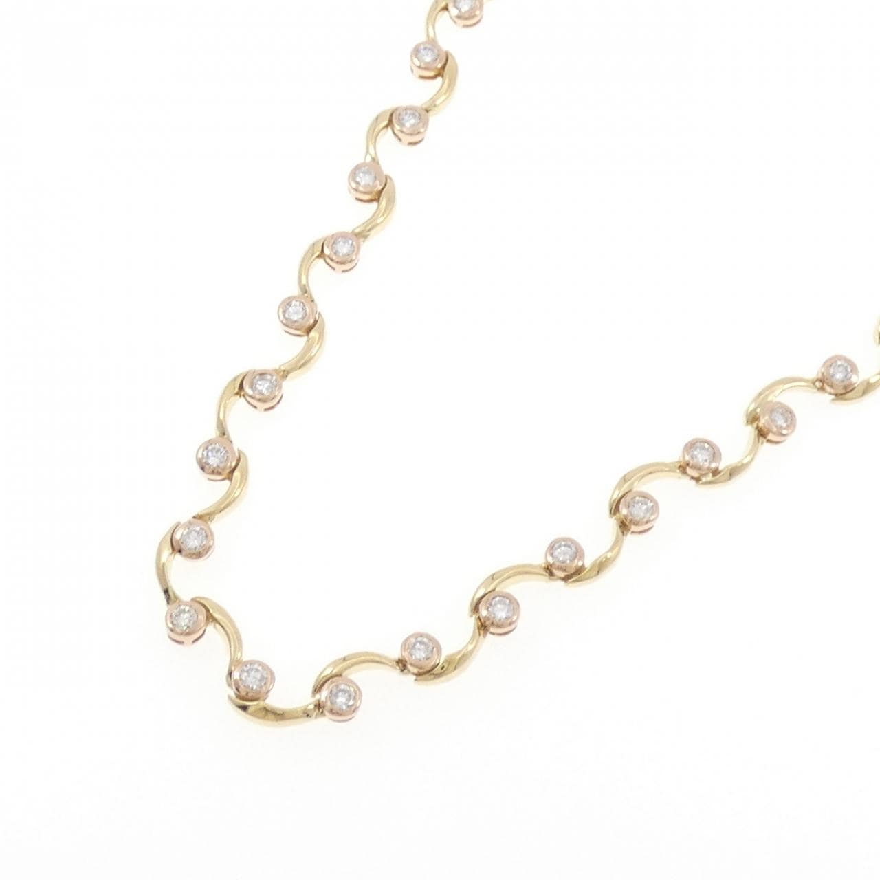 K18YG/K18PG ダイヤモンド ネックレス 2.89CT