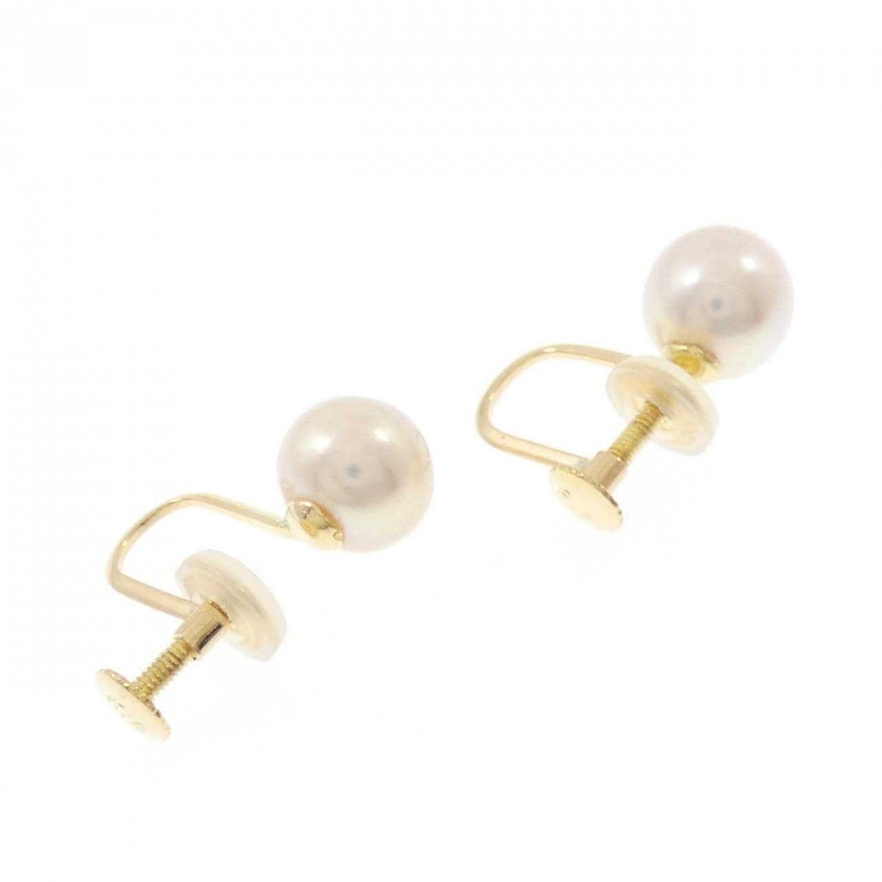 K18YG Akoya pearl earrings 7.4mm