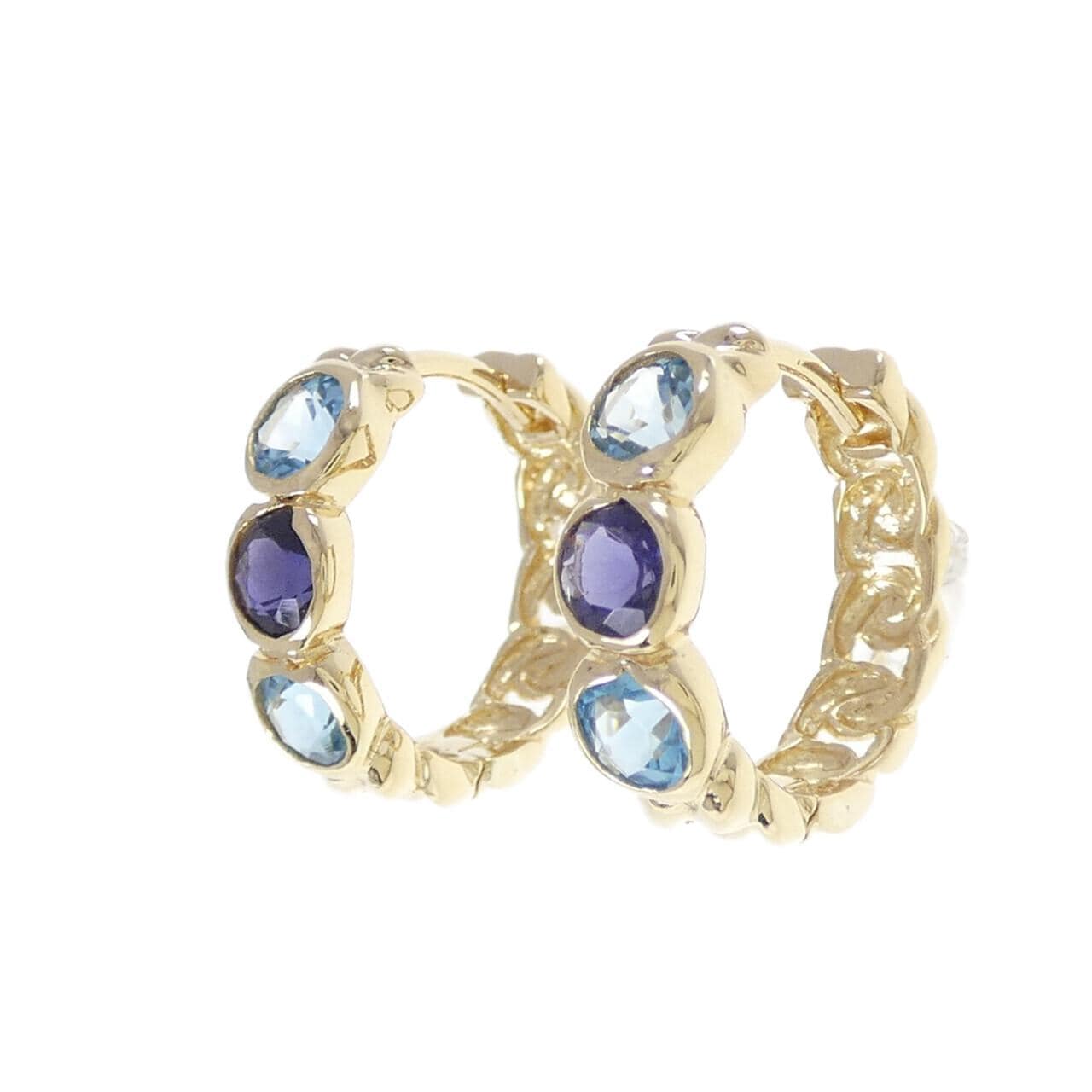 K18YG アイオライト ピアス