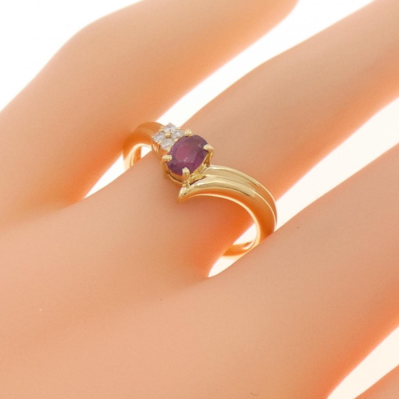 K18YG ルビー リング 0.40CT