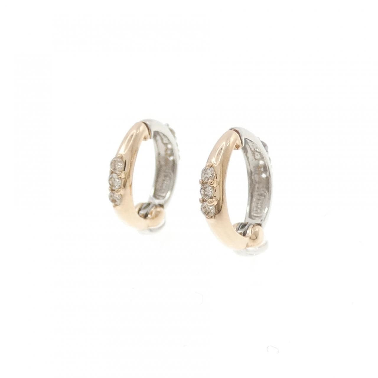 K18PG/PT900 ダイヤモンド イヤリング 0.12CT