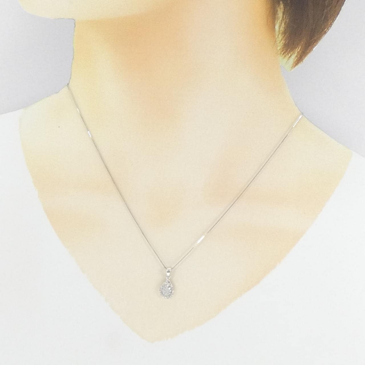 K18WG ダイヤモンド ネックレス 0.20CT
