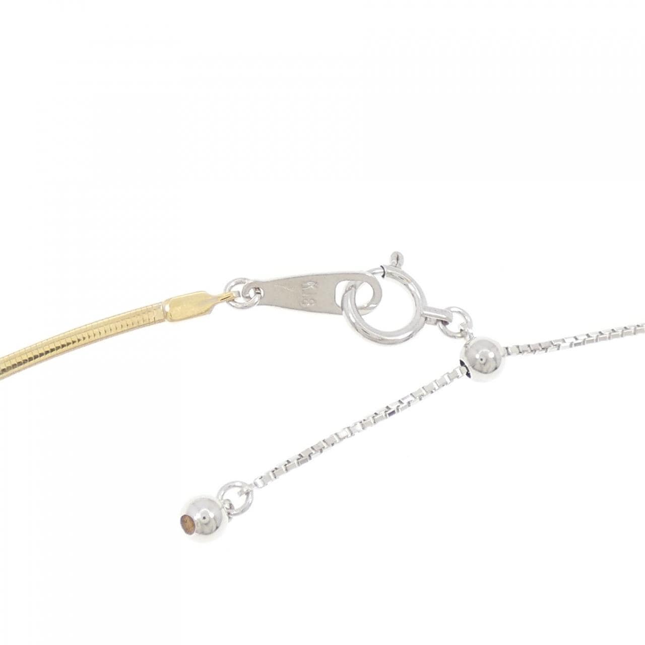 K18WG/K18YG ムーン×スター ダイヤモンド ネックレス 0.07CT