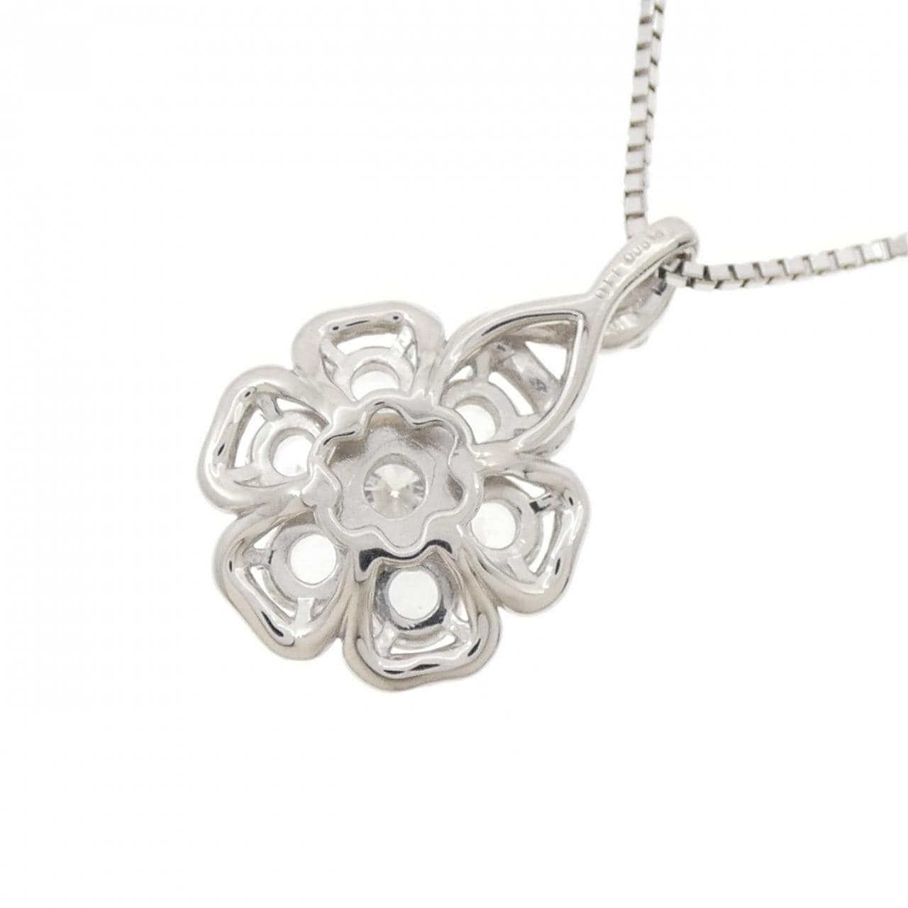 PT900/PT850 フラワー ダイヤモンド ネックレス 1.10CT