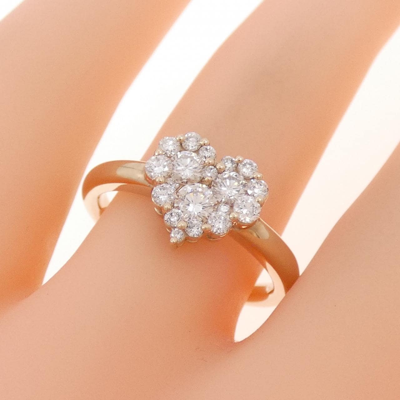 K18PG ハート ダイヤモンド リング 0.28CT