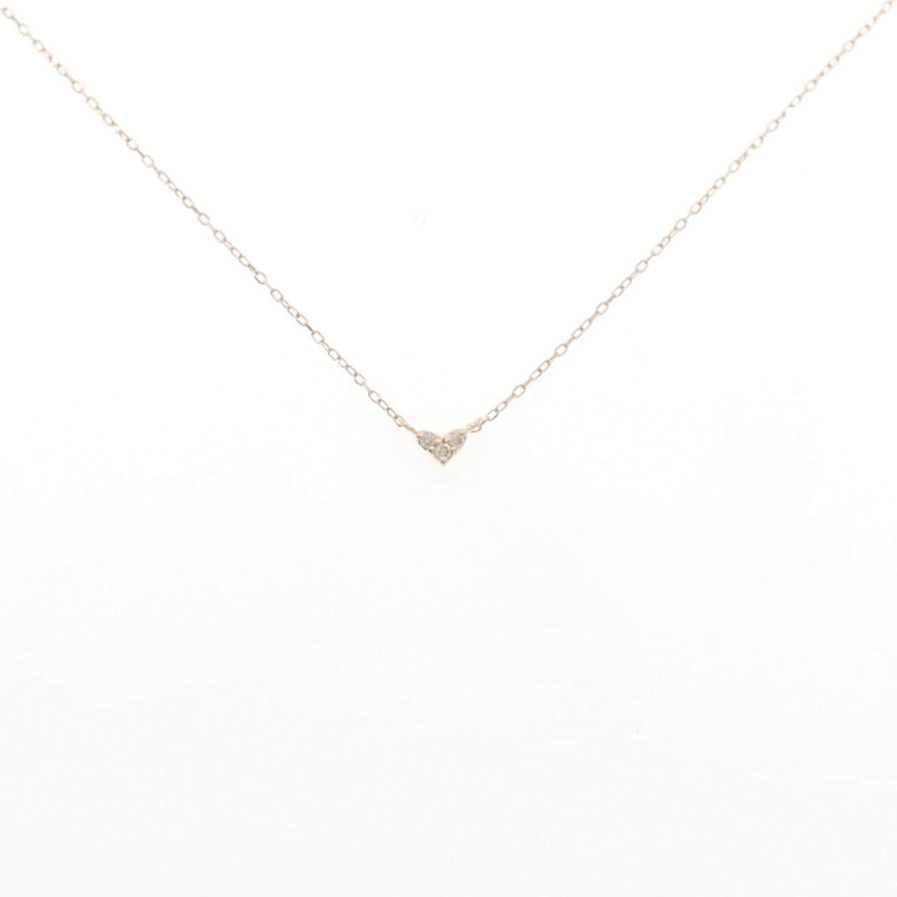 K10PG ハート ダイヤモンド ネックレス 0.02CT