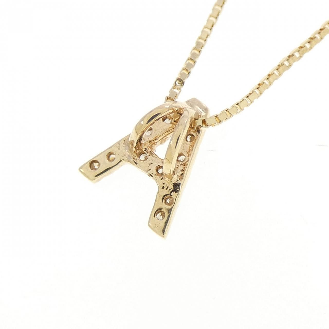 K10YG イニシャルA ダイヤモンド ネックレス 0.06CT