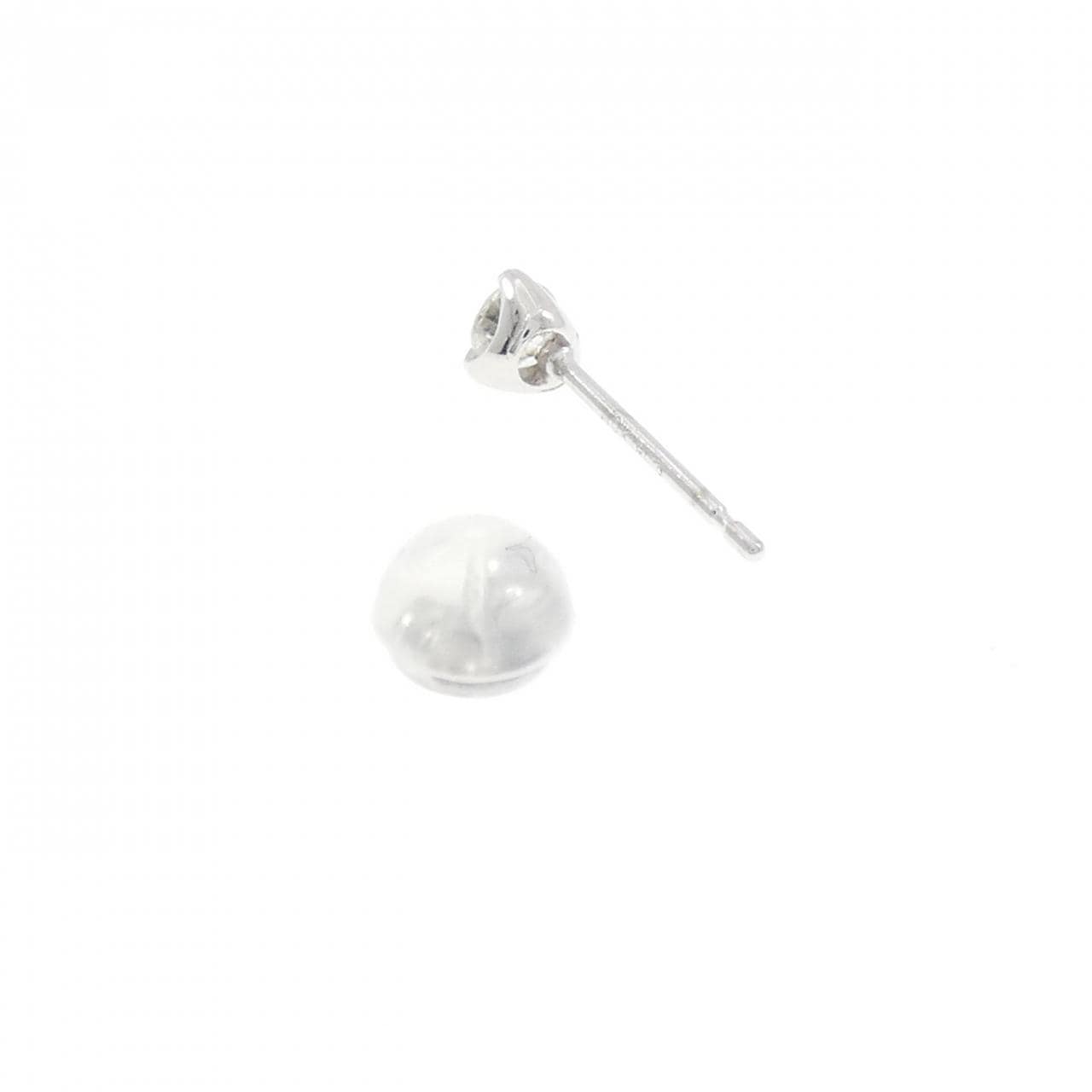 K18WG ソリティア ダイヤモンド ピアス 0.10CT 片耳