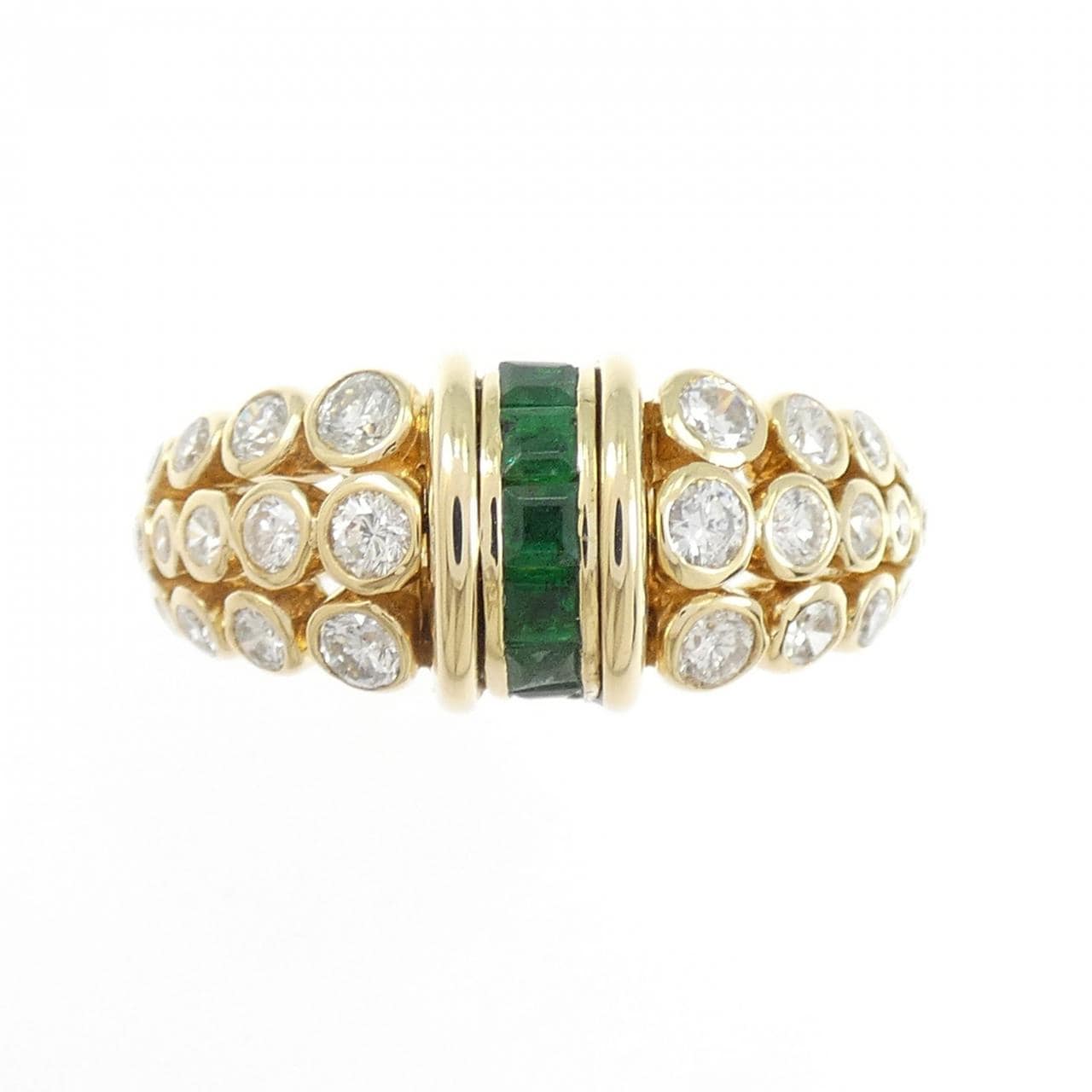 18KYG エメラルド リング 0.36CT