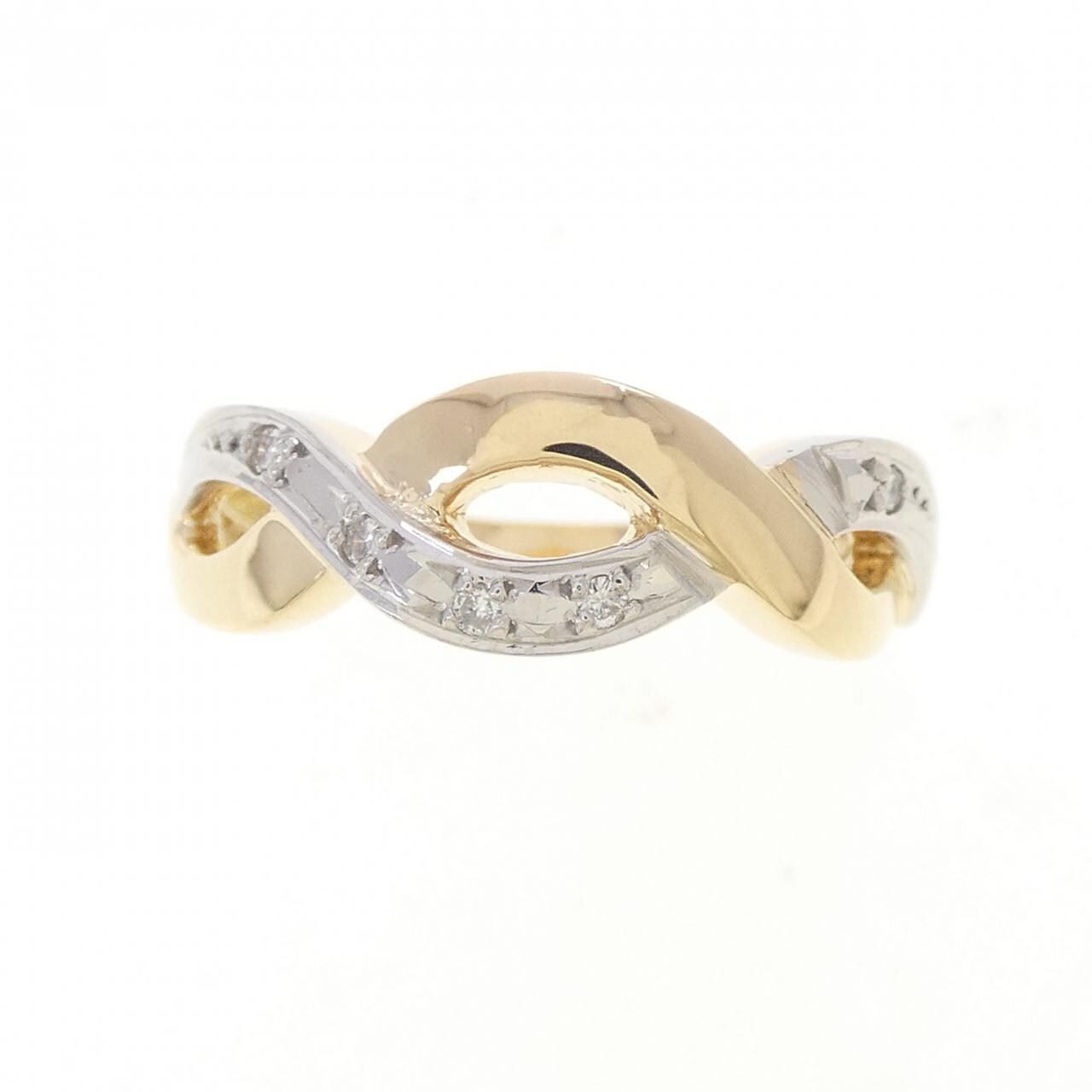 K18YG/PT900 ダイヤモンド リング 0.04CT