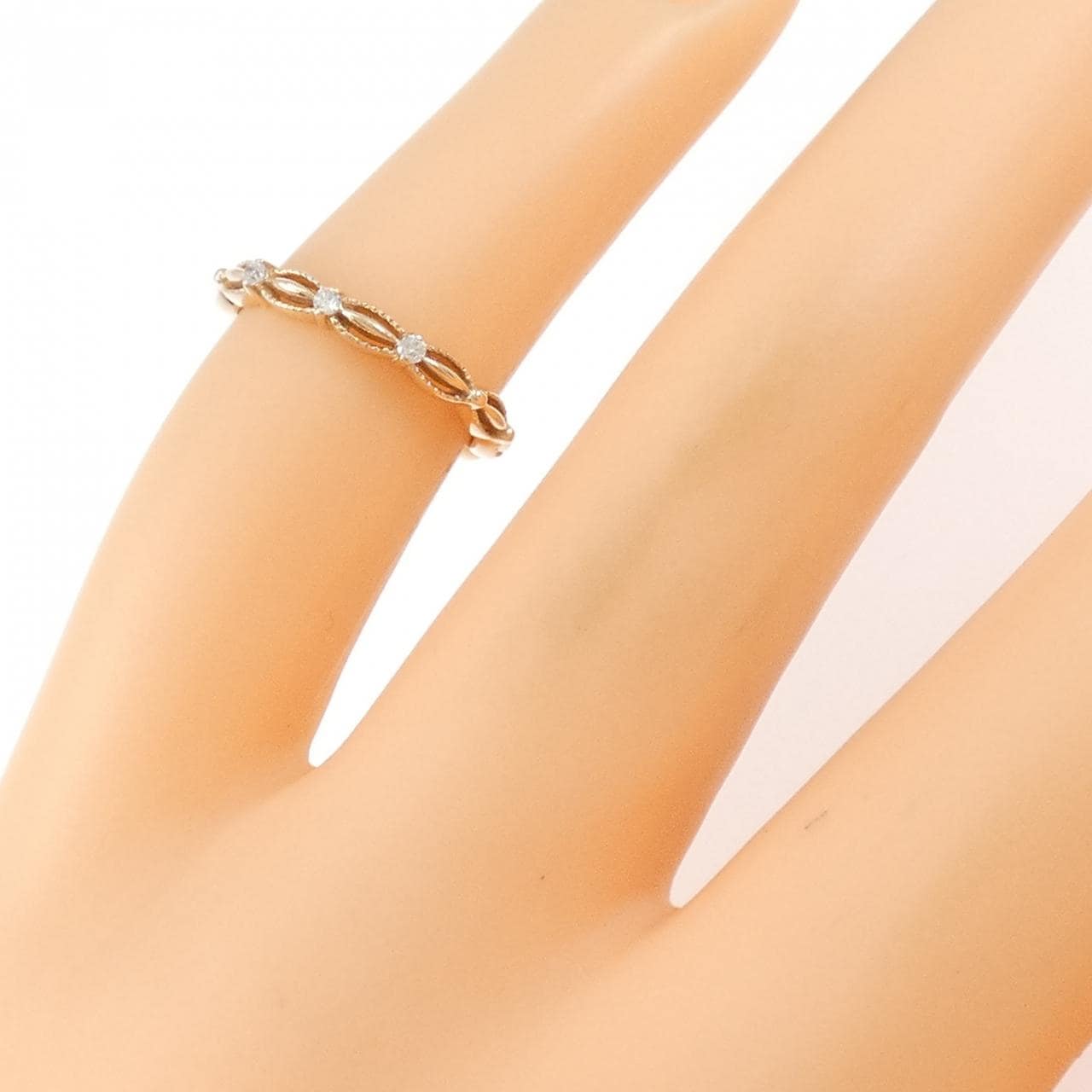 アガット ダイヤモンド ピンキーリング 0.02CT